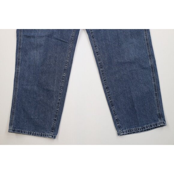 Vintage Lee Mens Size 32x30 Faded Wide Leg Dungaree Denim Jeans Blue Cotton - Picture 4 of 12